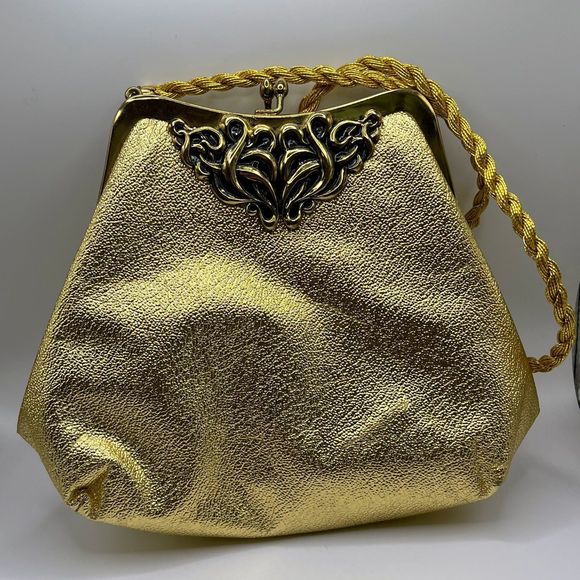 Vintage 60’s Gold Clutch with Strap - Picture 1 of 3
